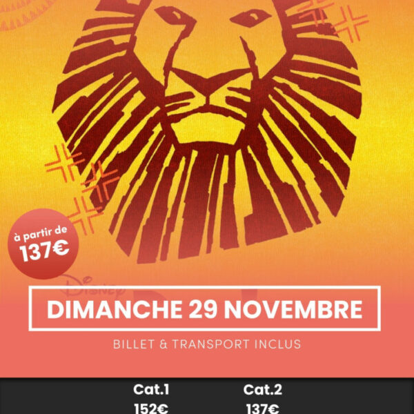 Sortie - Comédie Musicale Roi Lion - Dimanche 29 novembre